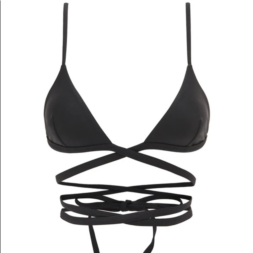 Matteau Black Wrap Triangle Bikini Top Sz. 1 - Picture 4 of 16